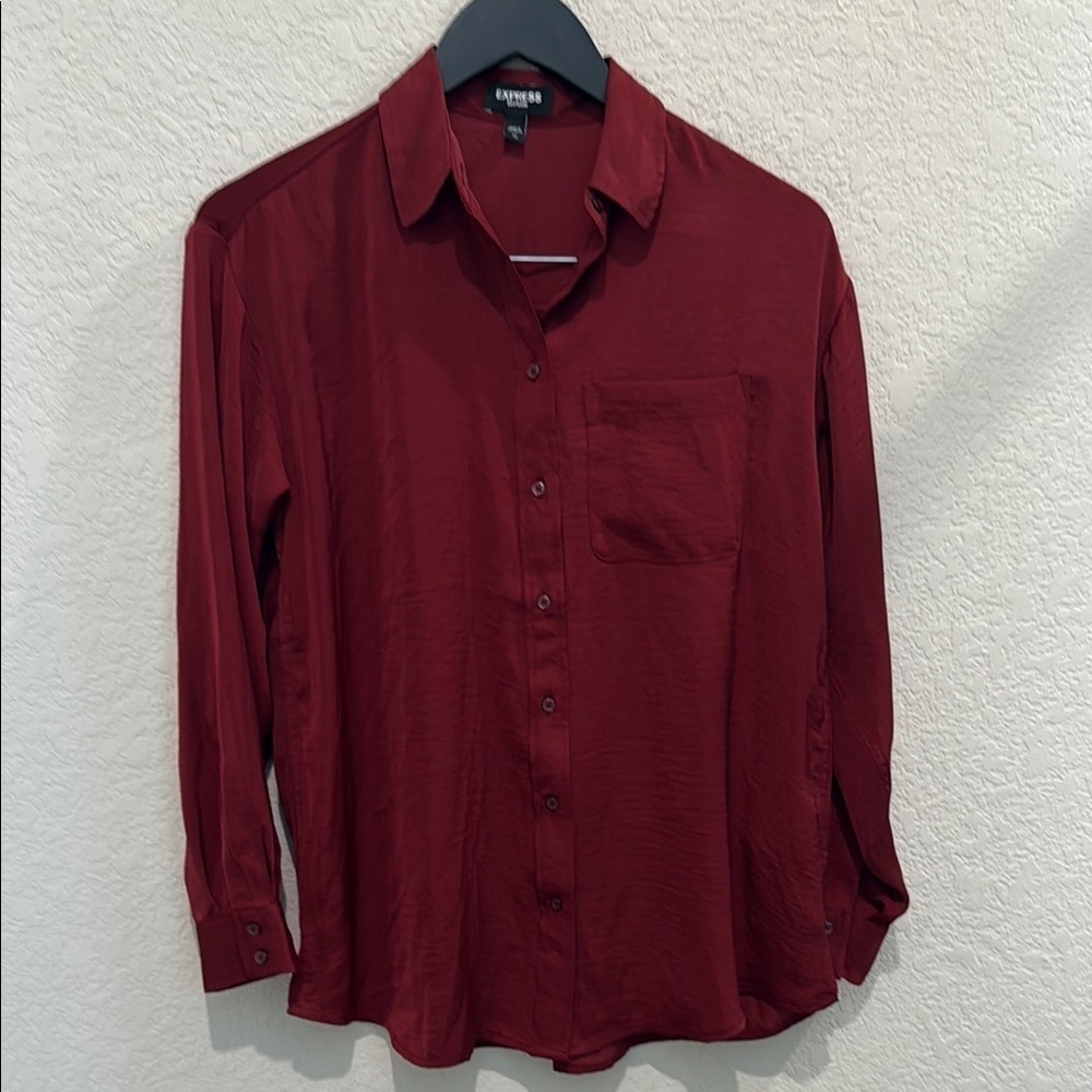 Express Women’s Red Shirt boyfriend